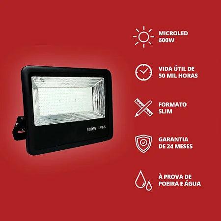 Refletor MicroLED 600W Branco Frio